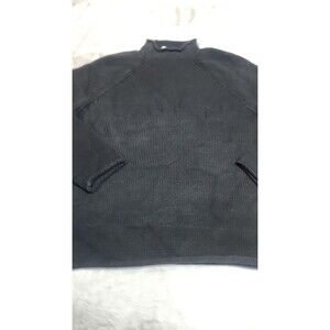 J. Crew Roll Neck Sweater 1988 Black Cotton Men’s M Fisherman Heavyweight